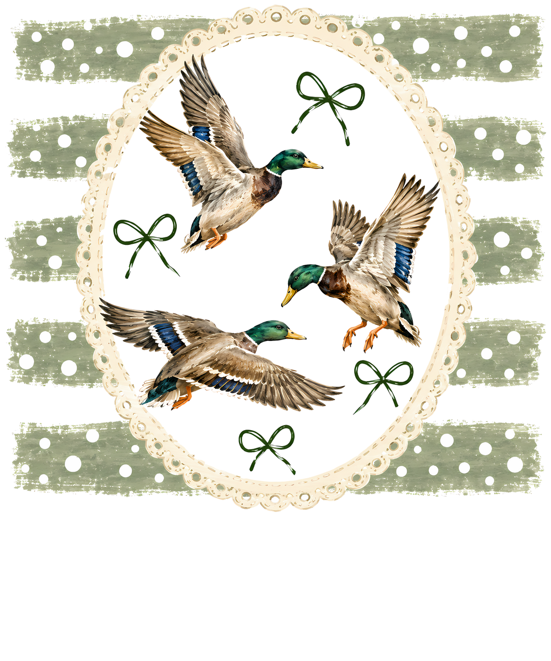 Coquette Mallard Duck Trio DTF print