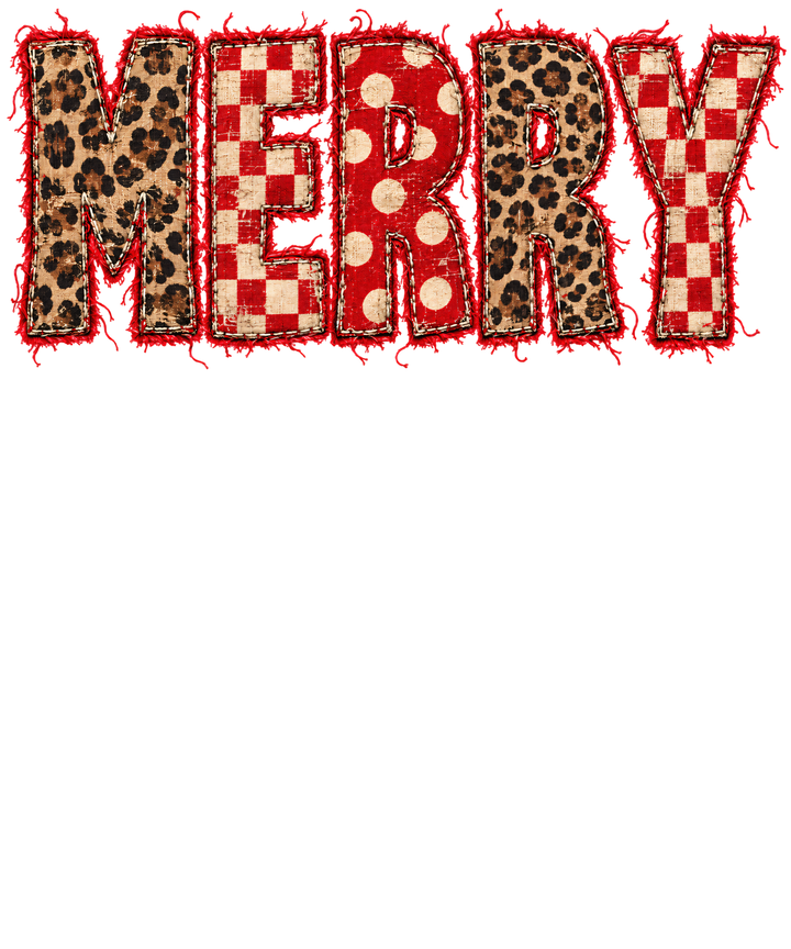 Merry Leopard Checkered Patch DTF print