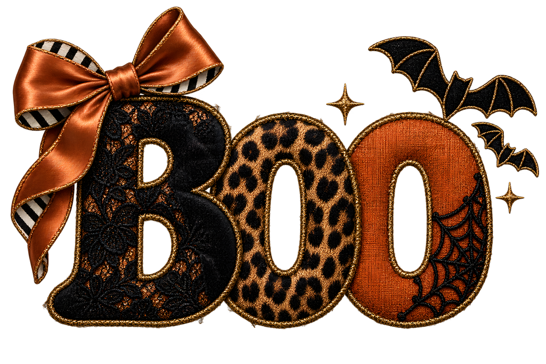 Boo Leopard Lace Halloween Design