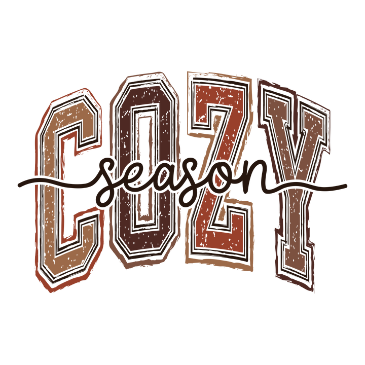 Cozy Season Varsity Fall Graphic DTF print