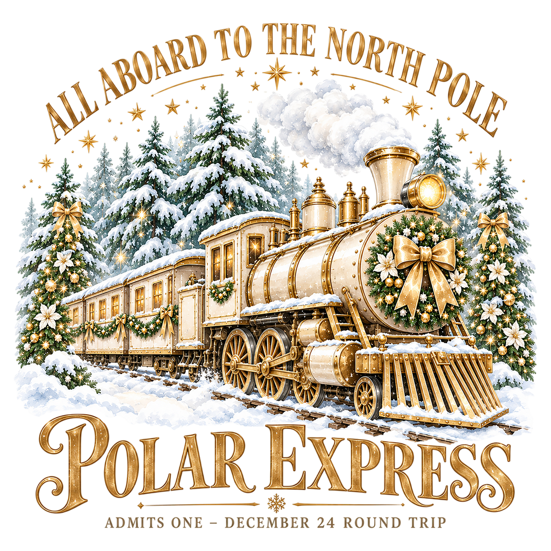 All Aboard the Polar Express DTF print