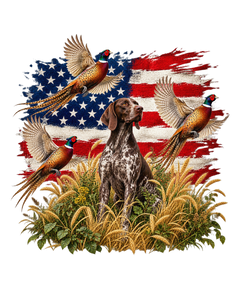 Patriotic Pheasant Hunting Dog DTF print
