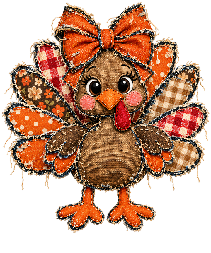 Patchwork Fall Turkey DTF print