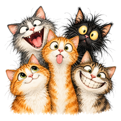 Silly Cats Selfie Crew DTF print