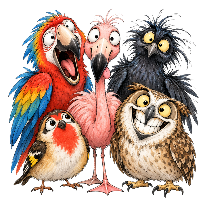 Wild Bird Squad Cartoon DTF print