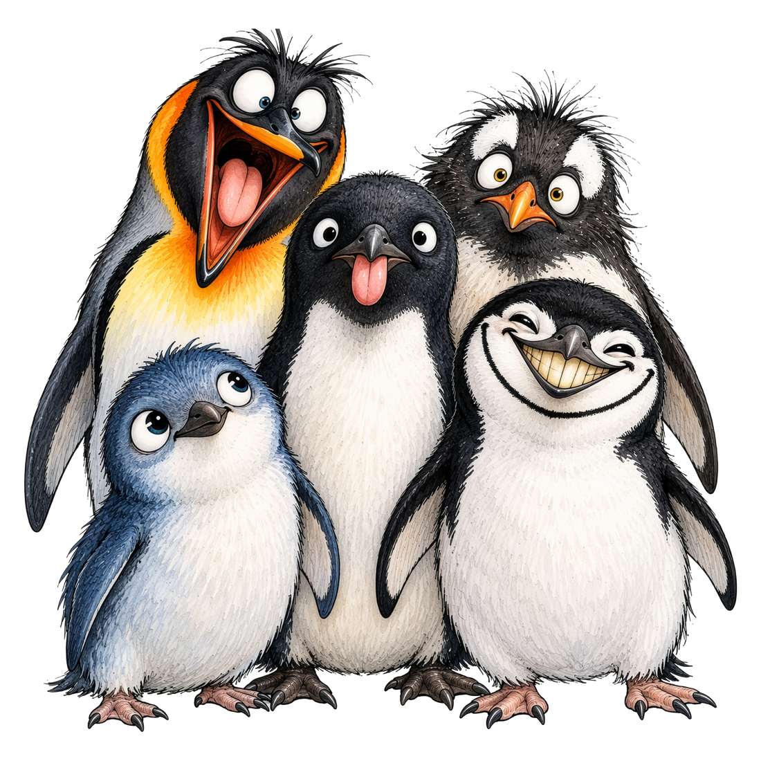 Goofy Penguin Squad Friends DTF print