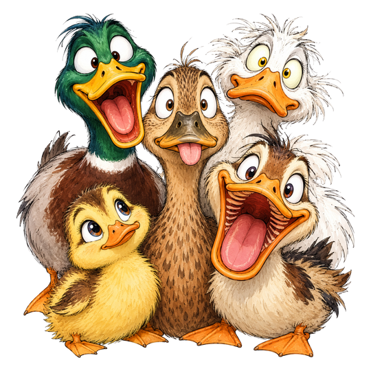 Funny Duck Squad Group Portrait DTF print