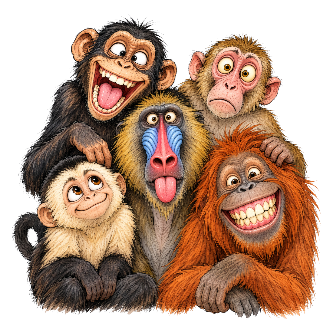 Silly Monkey Squad Selfie DTF print