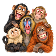 Silly Monkey Squad Selfie DTF print