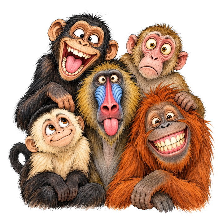 Silly Monkey Squad Selfie DTF print
