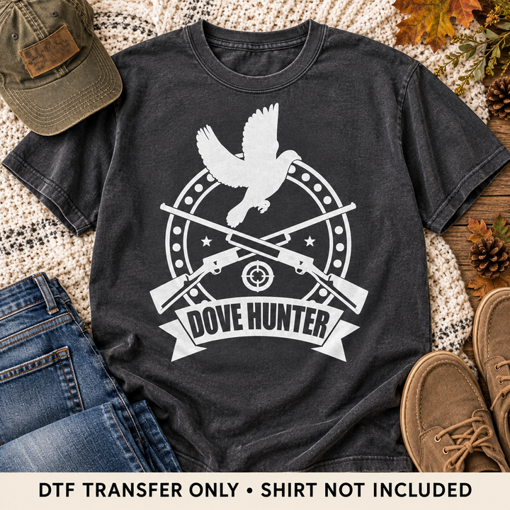 Dove Hunter Curved Text DTF Transfer