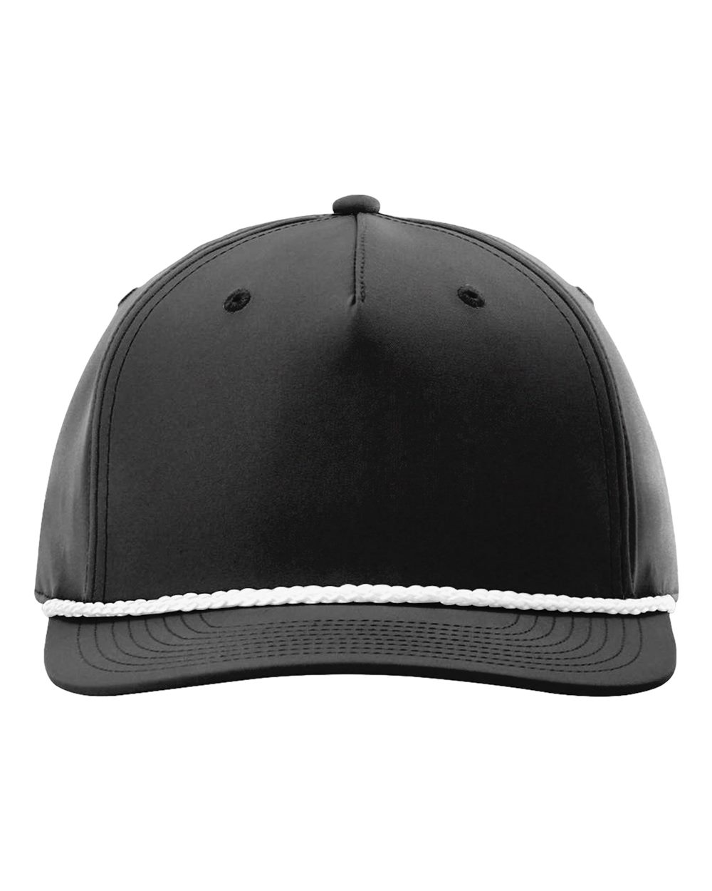 Richardson 258 Five-Panel Classic Rope Cap Black/ White
