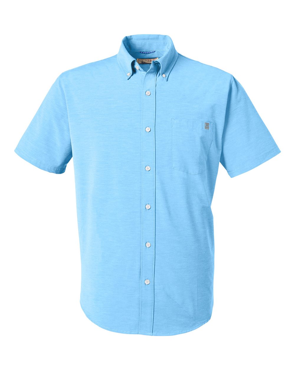 Huk H150154 Men's Kona Short Sleeve Solid Shirt Marolina Blue