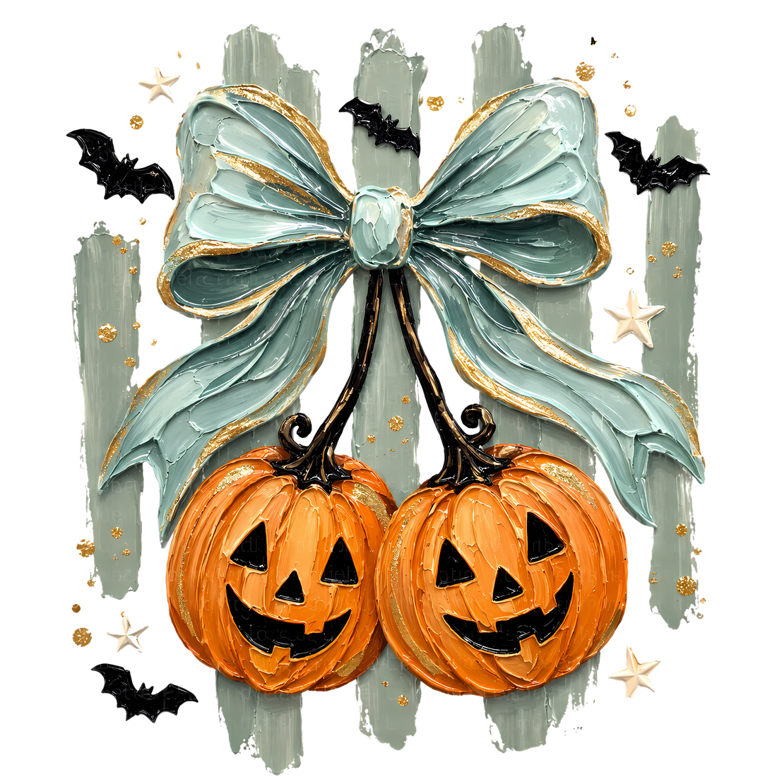 Halloween Pumpkin Bow Cactus Design