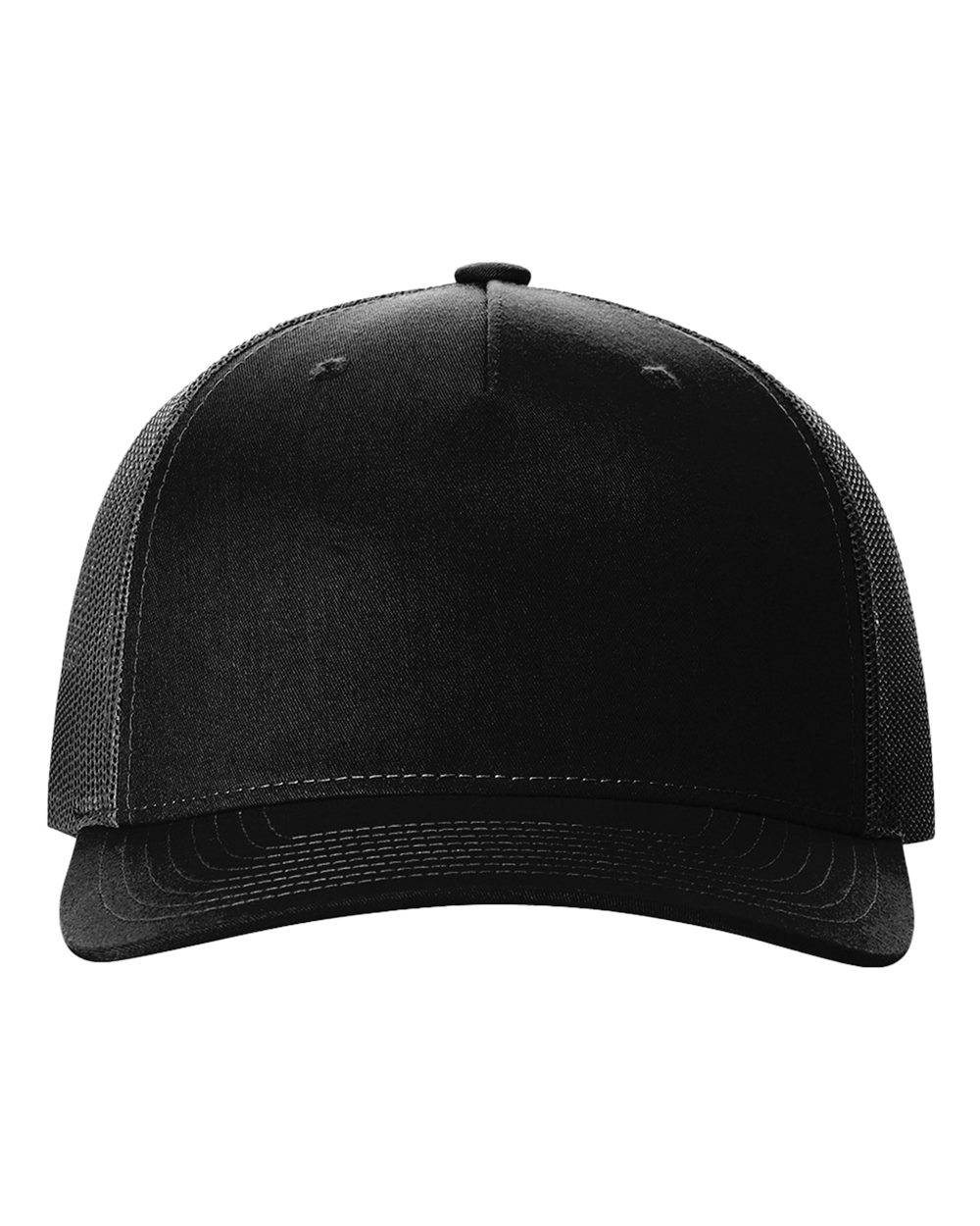 Richardson 112FP Five-Panel Trucker Cap Black