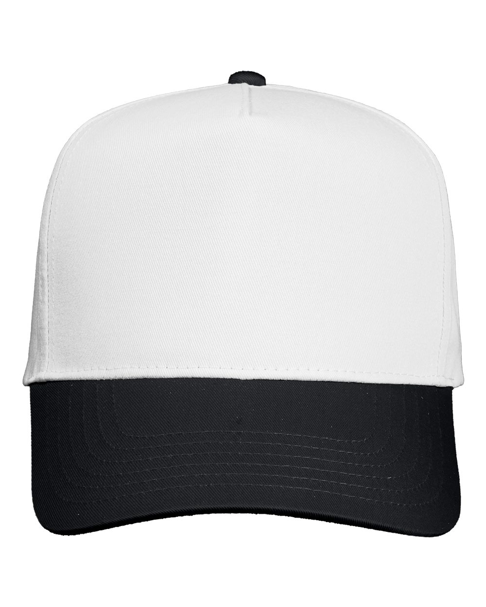 Valucap 8869 Five-Panel Twill Cap White/ Black