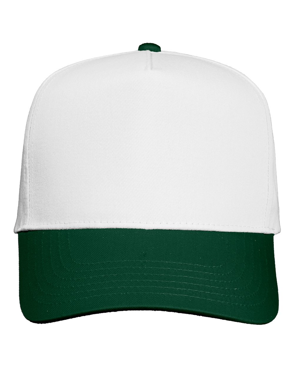 Valucap 8869 Five-Panel Twill Cap White/ Forest