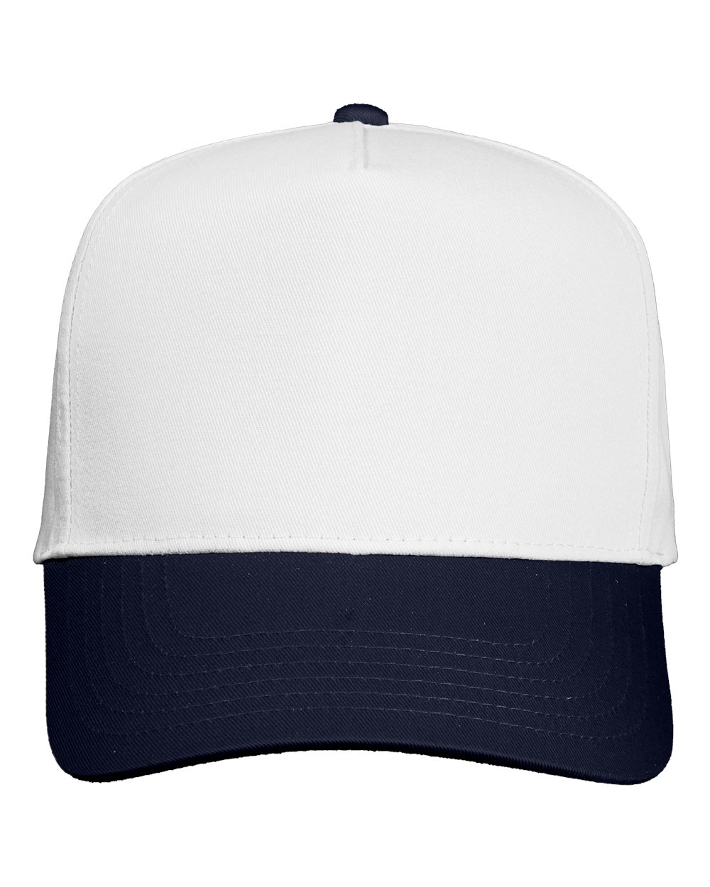Valucap 8869 Five-Panel Twill Cap White/ Navy