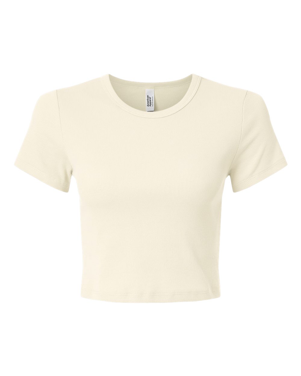 American Apparel BR210 Women's Baby Rib Fitted Cropped Tee Bone