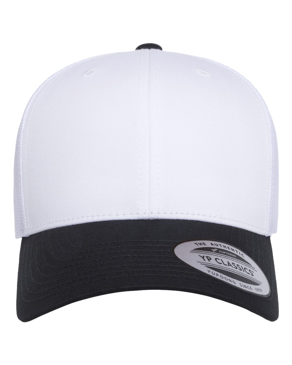 YP Classics 6606 Retro Trucker Cap Black/ White/ White