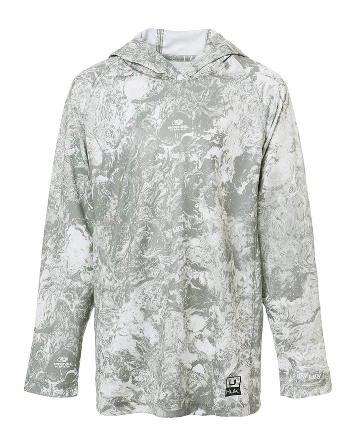 Huk — H712L003 — Youth Pursuit Mossy Oak Printed Hooded Long Sleeve T-Shirt