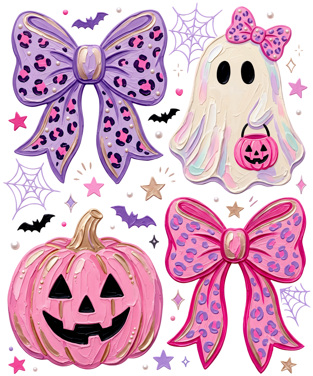 Cute Halloween Leopard Bows Design