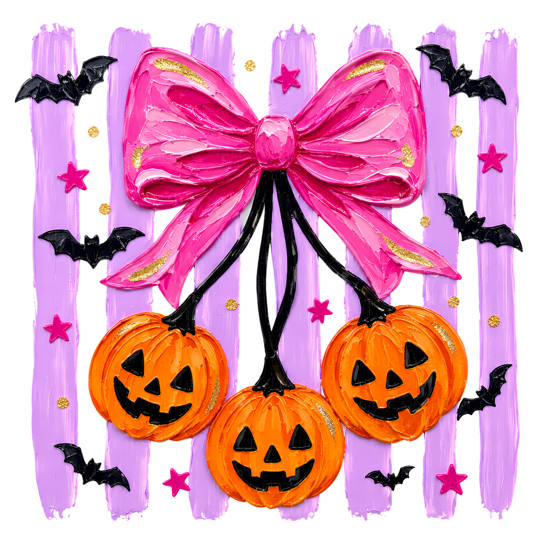 Spooky Pink Bow Halloween Art