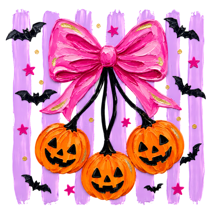 Spooky Pink Bow Halloween Art