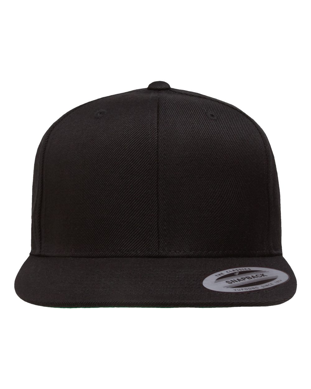 YP Classics 6089M Premium Flat Bill Snapback Cap Black