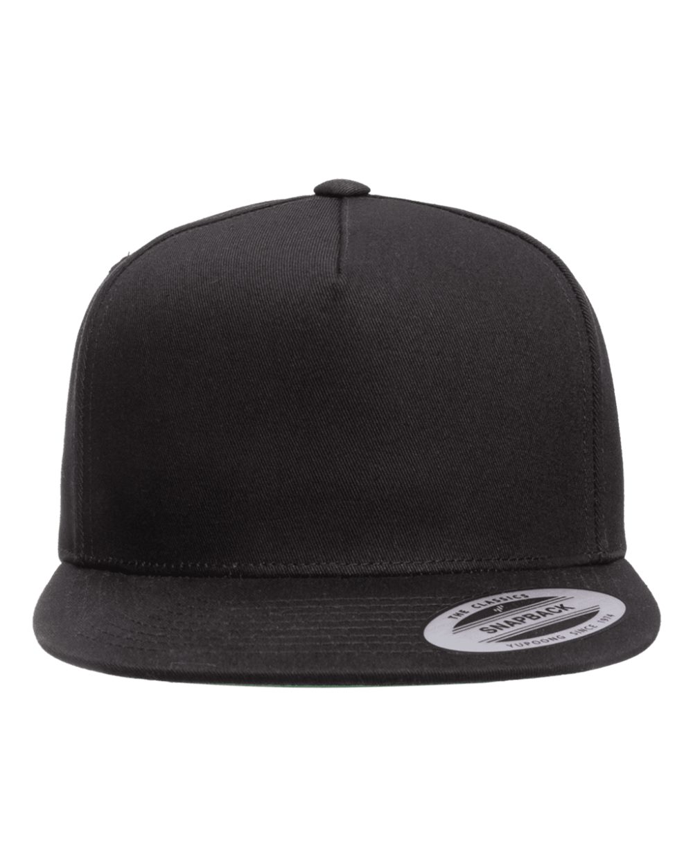 YP Classics 6007 Five-Panel Cotton Twill Snapback Cap Black