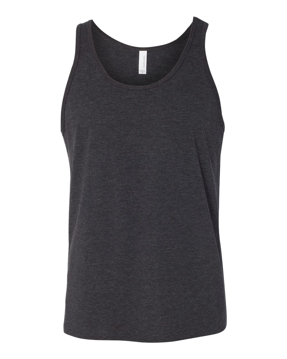 Bella+Canvas 3480 Unisex Jersey Tank Charcoal Black Triblend/ Solid Black Triblend