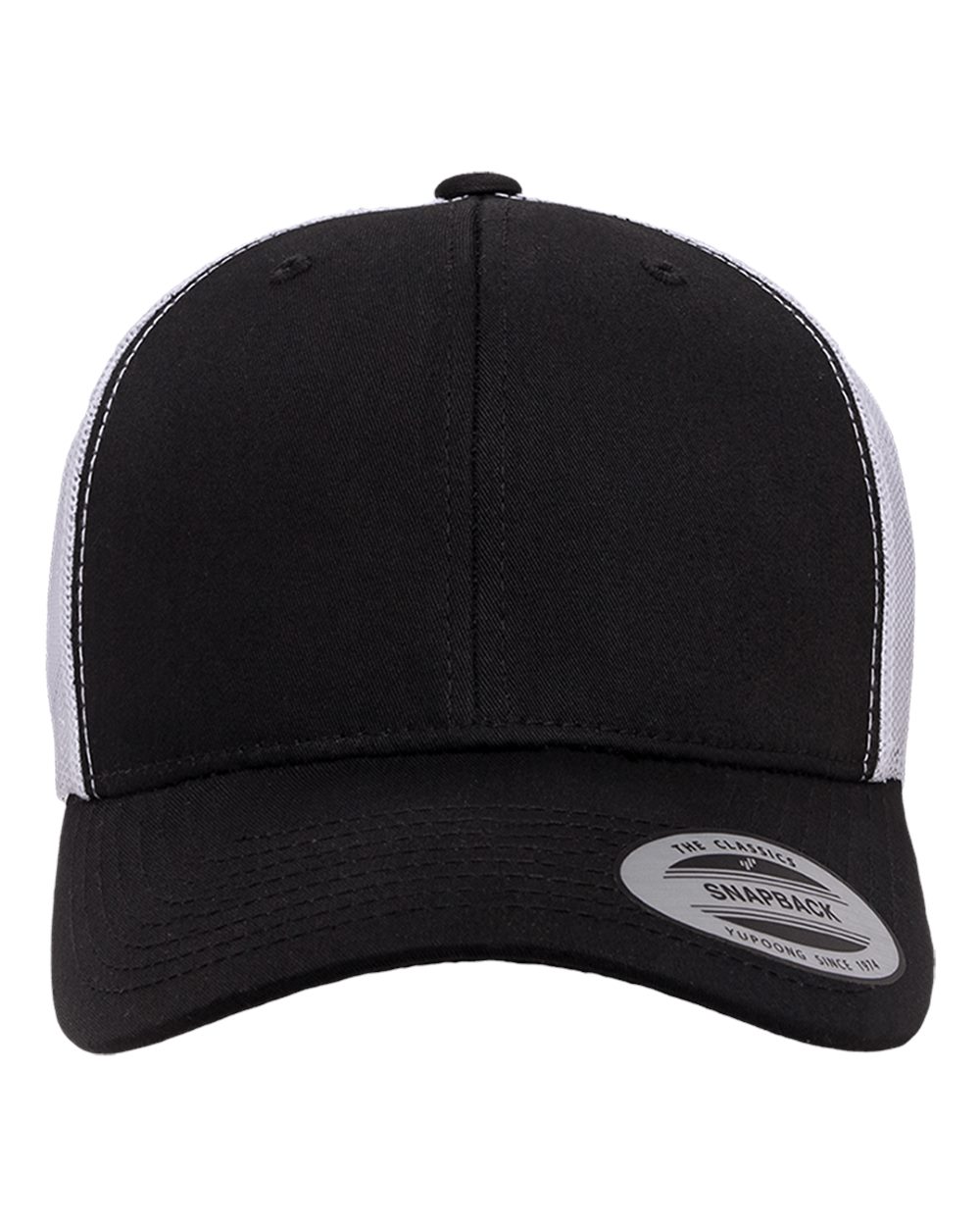 YP Classics 6606 Retro Trucker Cap Black/ White