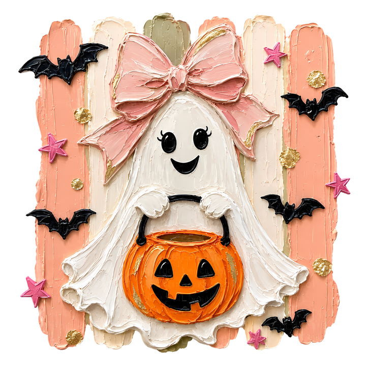 Cute Ghost Pumpkin Halloween Art