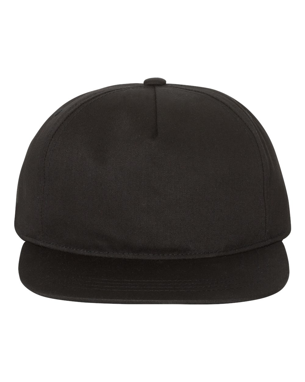 YP Classics 6502 Lightly-Structured Five-Panel Snapback Cap Black