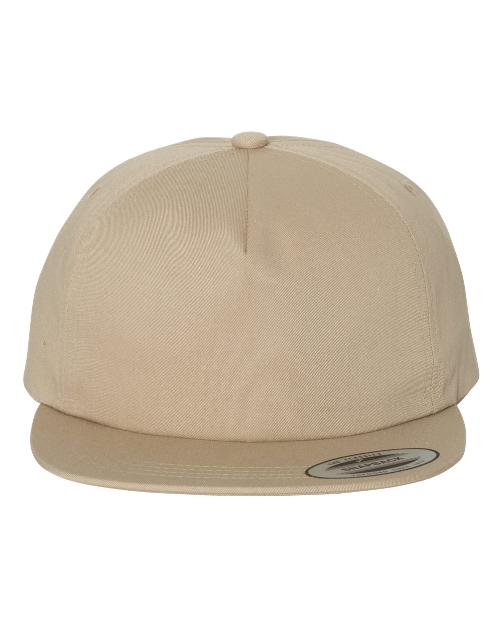 YP Classics 6502 Lightly-Structured Five-Panel Snapback Cap Khaki