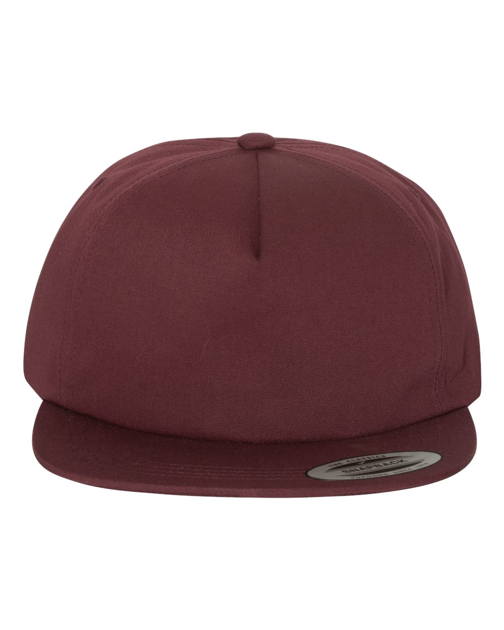YP Classics 6502 Lightly-Structured Five-Panel Snapback Cap Maroon