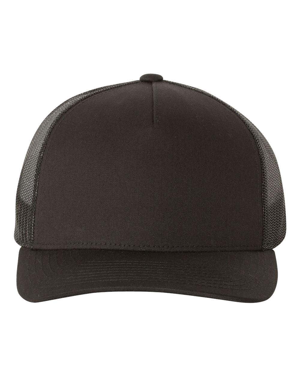 YP Classics 6506 Five-Panel Retro Trucker Cap Black