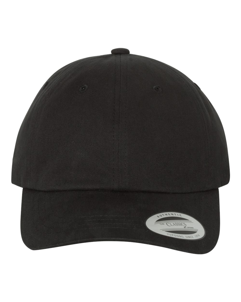 YP Classics 6245PT Peached Cotton Twill Dad Hat Black