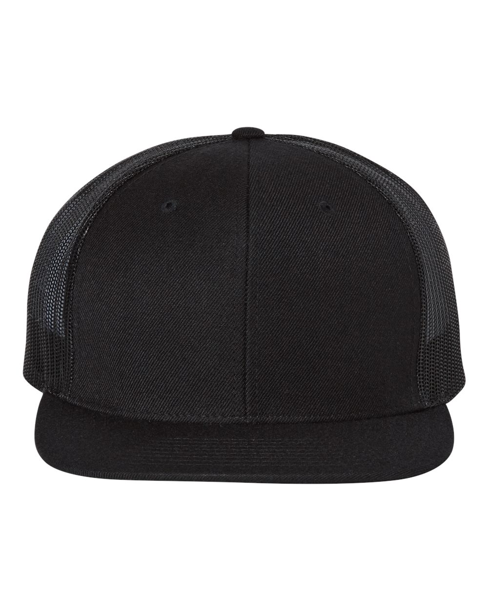 Richardson 511 Wool Blend Flat Bill Trucker Cap Black/ Black
