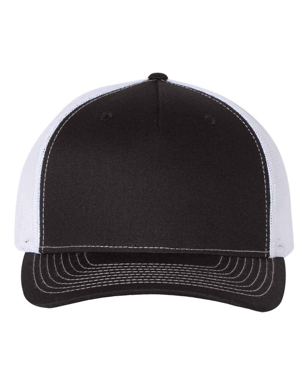 Richardson 112FP Five-Panel Trucker Cap Black/ White