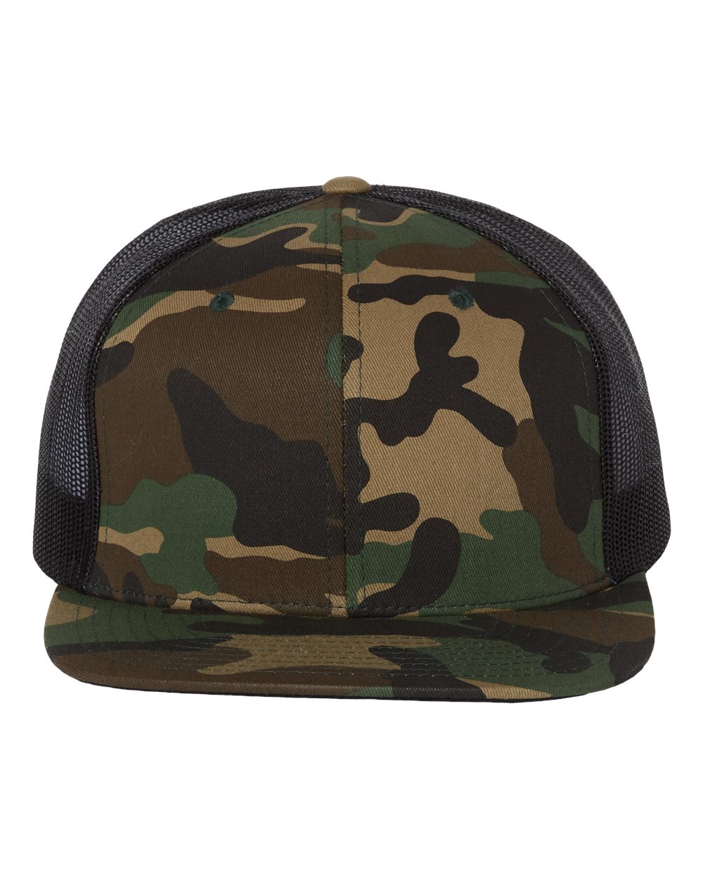 Richardson 511 Wool Blend Flat Bill Trucker Cap Green Camo/ Black