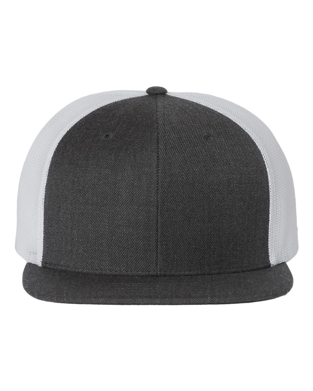 Richardson 511 Wool Blend Flat Bill Trucker Cap Heather Charcoal/ White