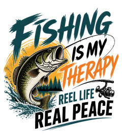 Fishing Is My Therapy DTF Transfer