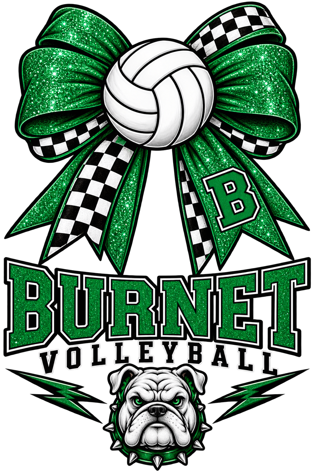 Burnet Volleyball Bulldog Logo DTF Transfer
