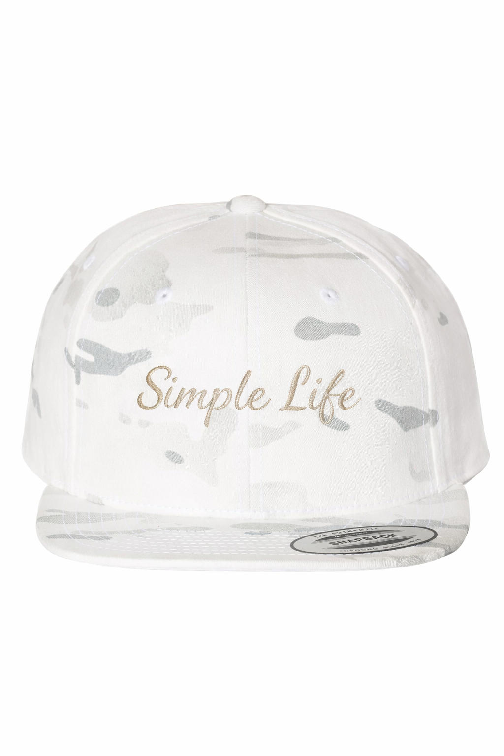Simple Life White Snapback Cap