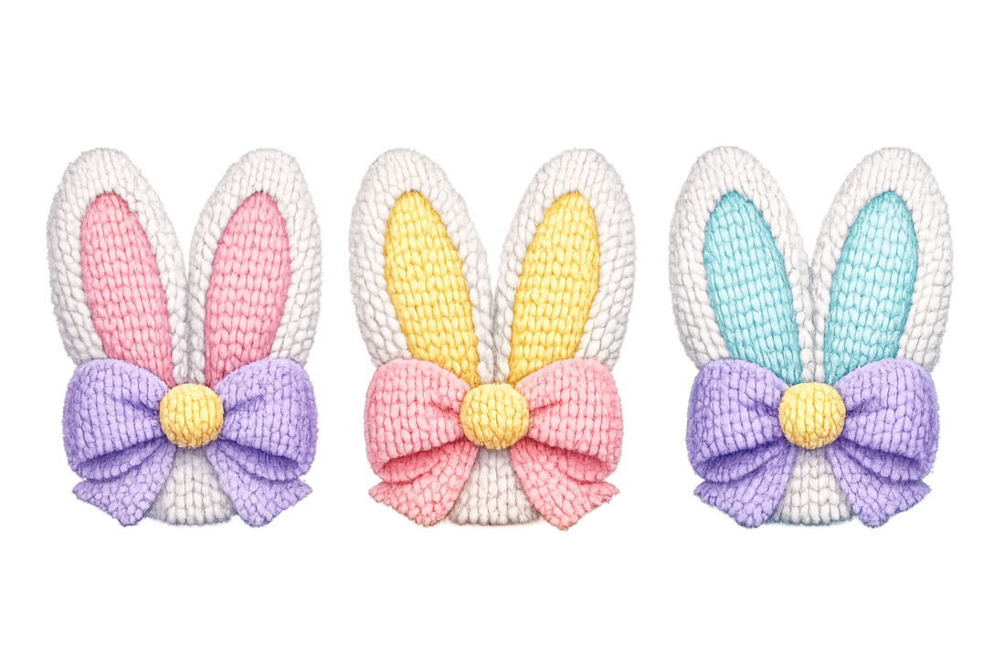 Bunny Ears Bow Trio DTF Transfer