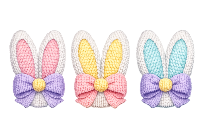 Colorful Bunny Bow DTF Transfer