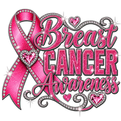 Breast Cancer Awareness Ribbon DTF Transfer