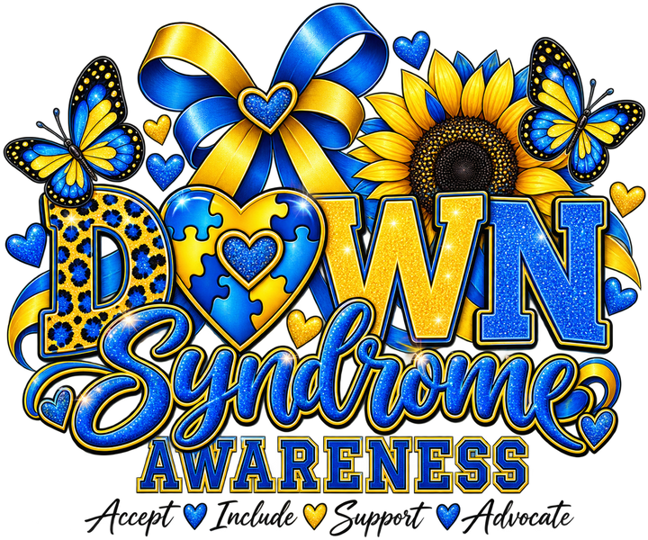 Down Syndrome Awareness Glitter Design