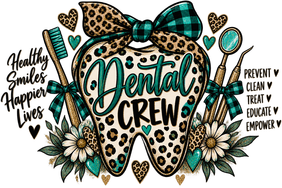Dental Crew Leopard Print Design